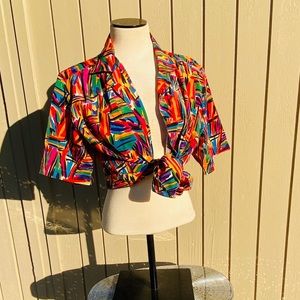 Vintage Colorful 90’s Blouse Sz Medium